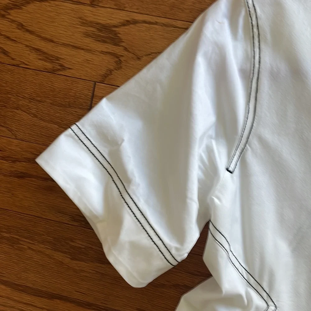 Donna Karan White Midi Dress with Black Piping - Picture 3 of 9